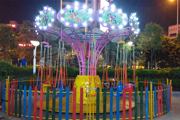 Portable Flying Chair Ride at a French Vintage Fairground